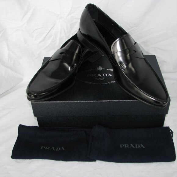 NEW Men's Prada Penny Loafers Dress Shoes Spazzolato Leather Size 11   2DC212 - Picture 1 of 11